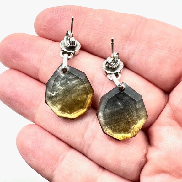 Brighton Womens Earrings Shell Shimmer Chandelier Silver Pierced Earrings - Picture 4 of 4